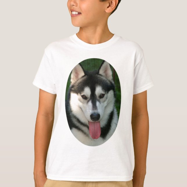 Camiseta O t-shirt das crianças do cão de trenó (Frente)