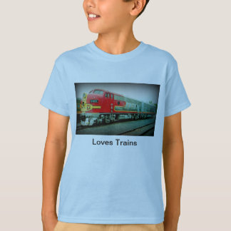 Camiseta O t-shirt das crianças dos trens dos amores
