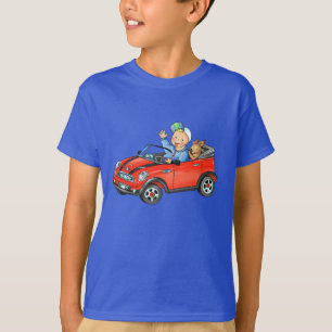 Camiseta O t-shirt das crianças escuras do carro vermelho