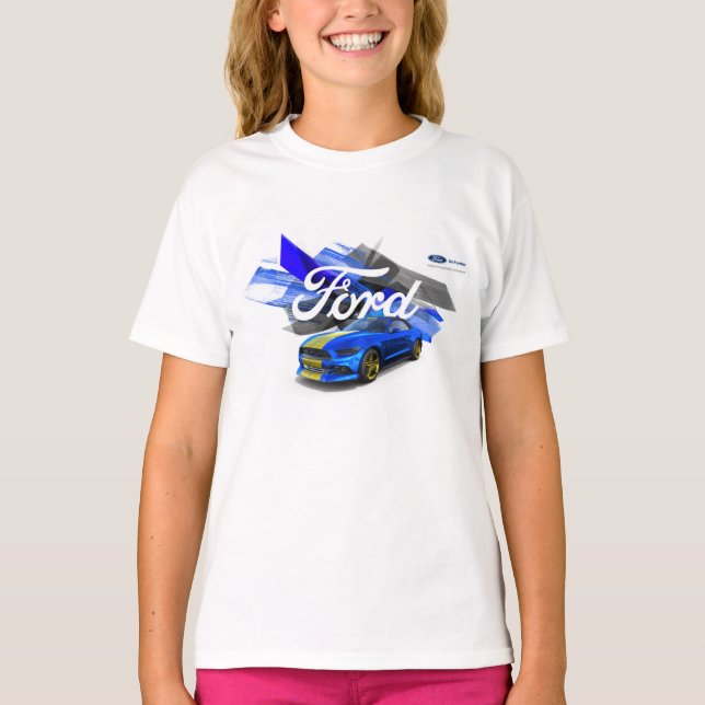 Camiseta O t-shirt das meninas do Customizer do mustang (Frente)