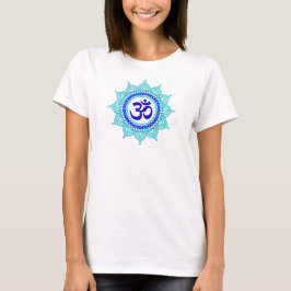 Camiseta O t-shirt das mulheres azuis da mandala do OM