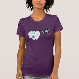 Camiseta O t-shirt das mulheres brancas felizes do dente