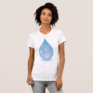 Camiseta O t-shirt das mulheres cintilando da gota da água