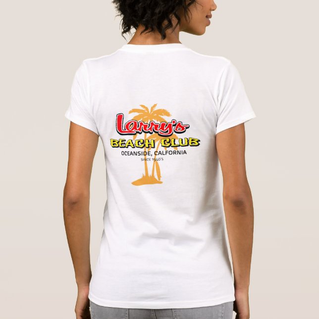 Camiseta O t-shirt das mulheres clássicas do clube da praia (Verso)