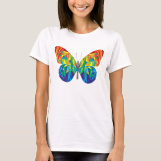 Camiseta O t-shirt das mulheres da borboleta de prisma do