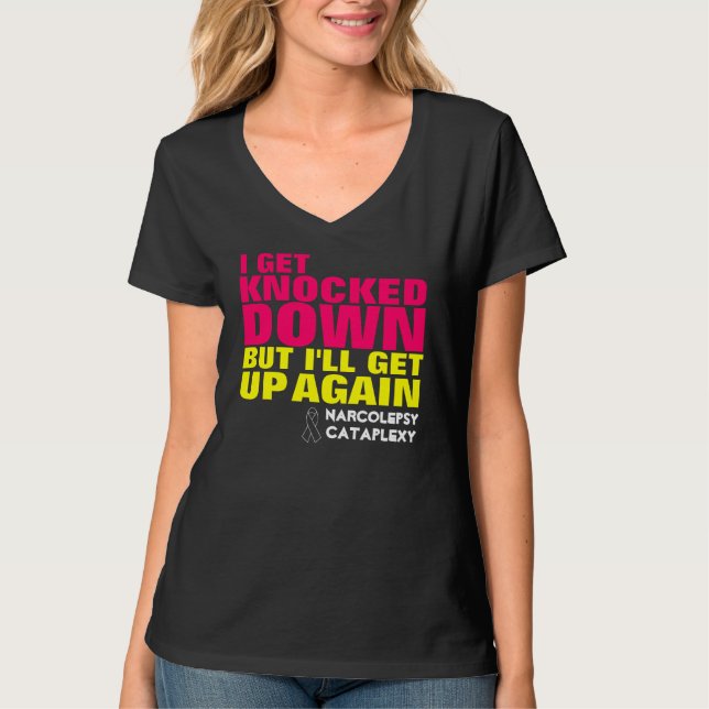 Camiseta O t-shirt das mulheres da consciência de Cataplexy (Frente)