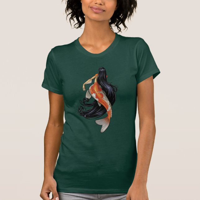 Camiseta O t-shirt das mulheres da sereia de Koi (Frente)