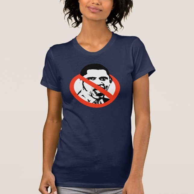 CAMISETA O T-SHIRT DAS MULHERES DE ANTI-OBAMA (Frente)
