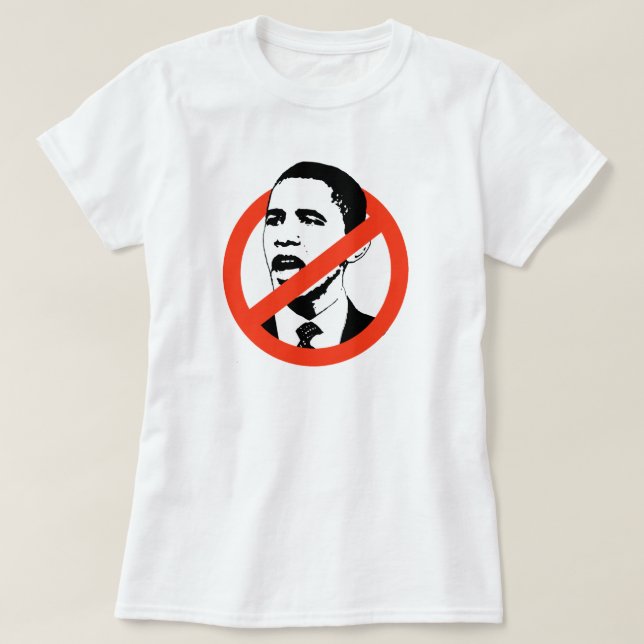 CAMISETA O T-SHIRT DAS MULHERES DE ANTI-OBAMA (Frente do Design)