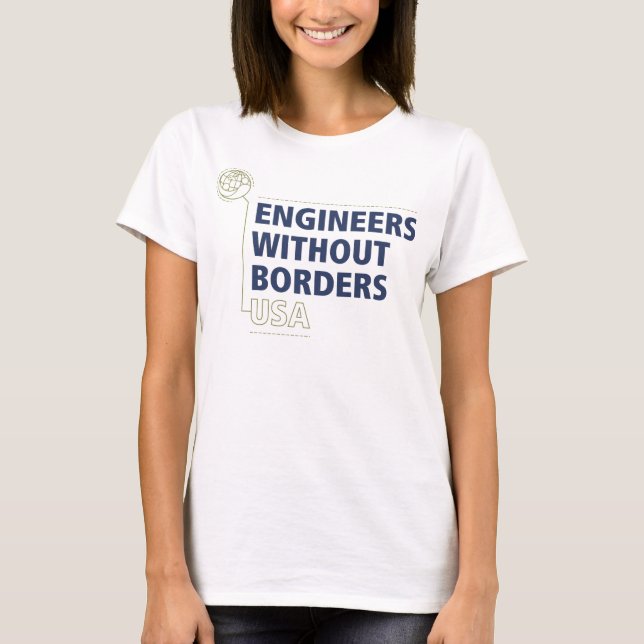 Camiseta O t-shirt das mulheres de EWB-USA - branco (Frente)