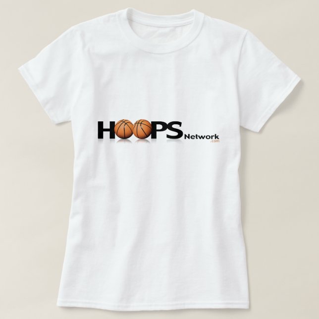 Camiseta o t-shirt das mulheres de HoopsNetwork.com (Frente do Design)