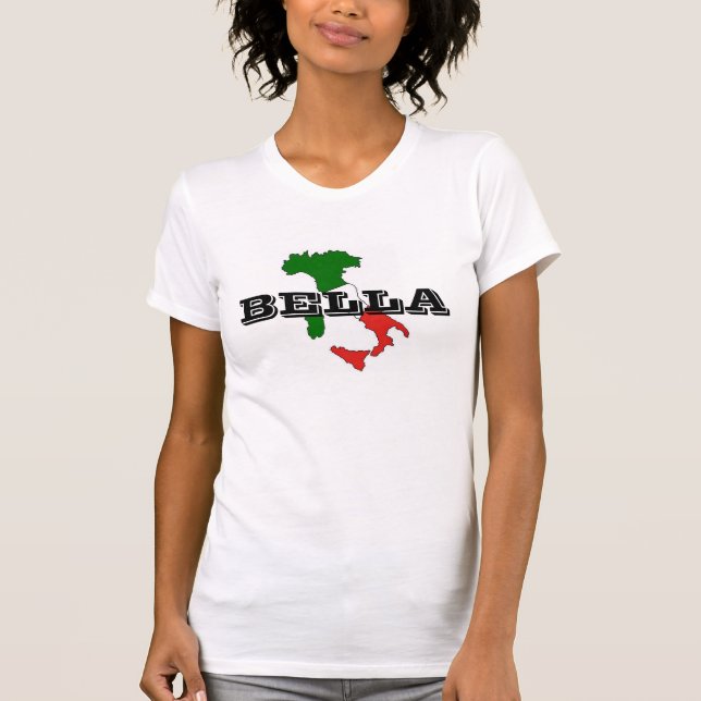 Camiseta O t-shirt das mulheres de Italia Bella, branco (Frente)