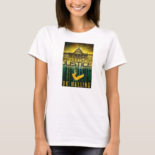 Camiseta O t-shirt das mulheres de justiça de Hank Rangar (Frente)