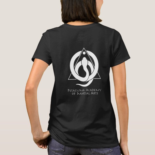 Camiseta O t-shirt das mulheres de PAMA (preto) (Verso)