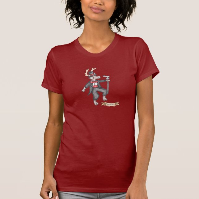 Camiseta O t-shirt das mulheres de Prancer (arando) (Frente)