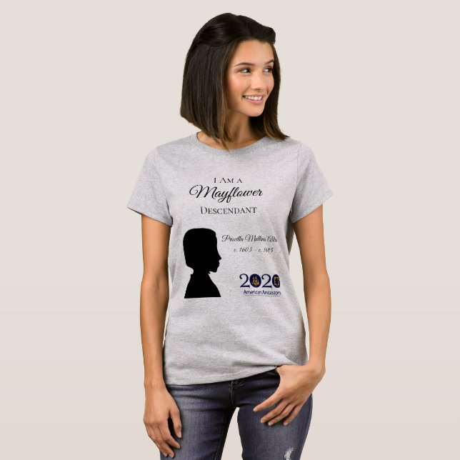 Camiseta O t-shirt das mulheres de Priscilla Alden (Frente Completa)