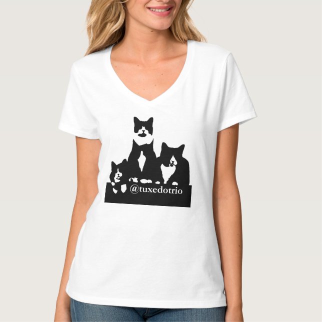 Camiseta O t-shirt das mulheres de TuxedoTrio (Frente)