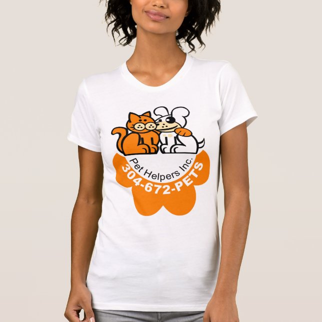 Camiseta O t-shirt das mulheres do ajudante do animal de (Frente)
