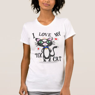 Camiseta O t-shirt das mulheres do amante do gato do