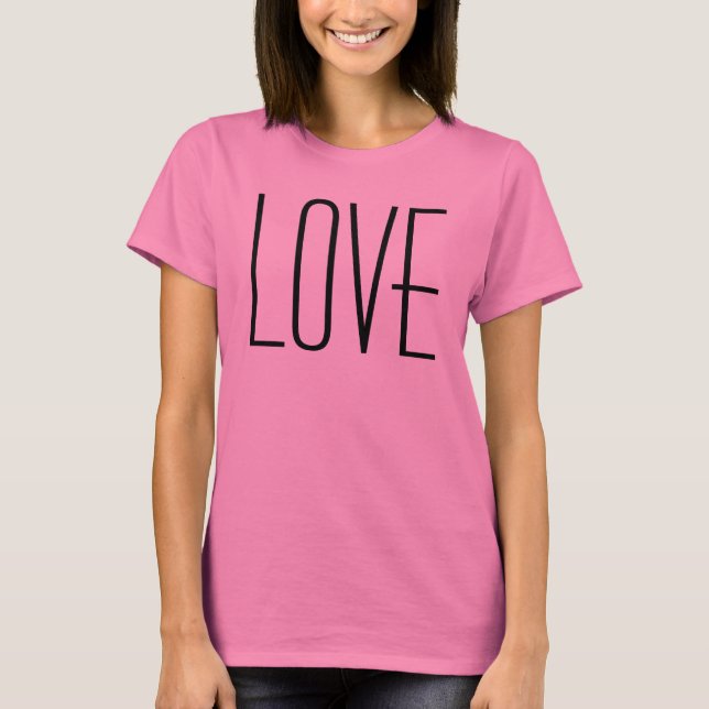 Camiseta O t-shirt das mulheres do AMOR (Frente)