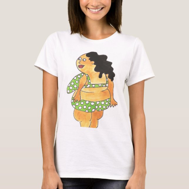 Camiseta O t-shirt das mulheres do caboz da pera, luva (Frente)