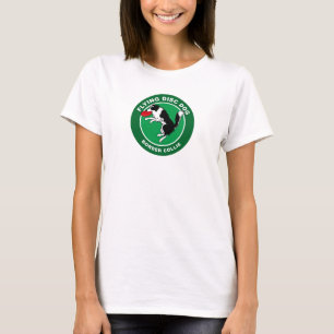 Camiseta O t-shirt das mulheres do cão do disco de vôo de