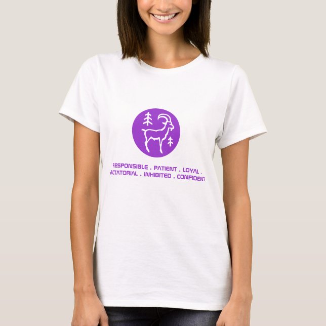 Camiseta O t-shirt das mulheres do Capricórnio (Frente)