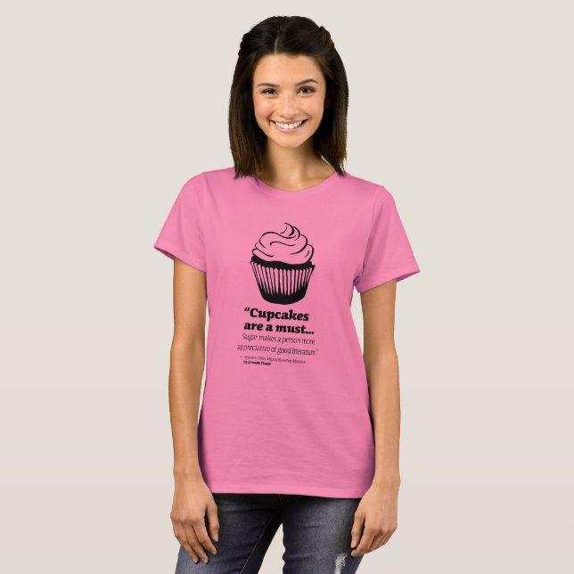 Camiseta O t-shirt das mulheres do cupcake da margarida da (Frente Completa)