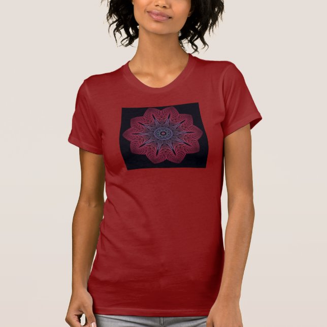 Camiseta O t-shirt das mulheres do Fractal (flor XZK do (Frente)