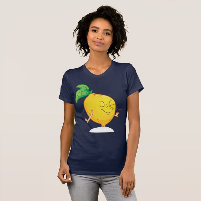 Camiseta O t-shirt das mulheres do limão dos desenhos (Frente Completa)