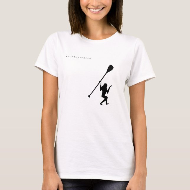 Camiseta O t-shirt das mulheres do macaco do surf da (Frente)
