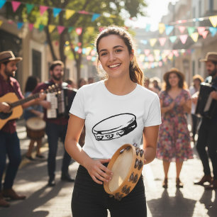 Camiseta O t-shirt das mulheres do pandeiro