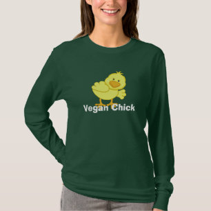 Camiseta O t-shirt das mulheres do pintinho do Vegan
