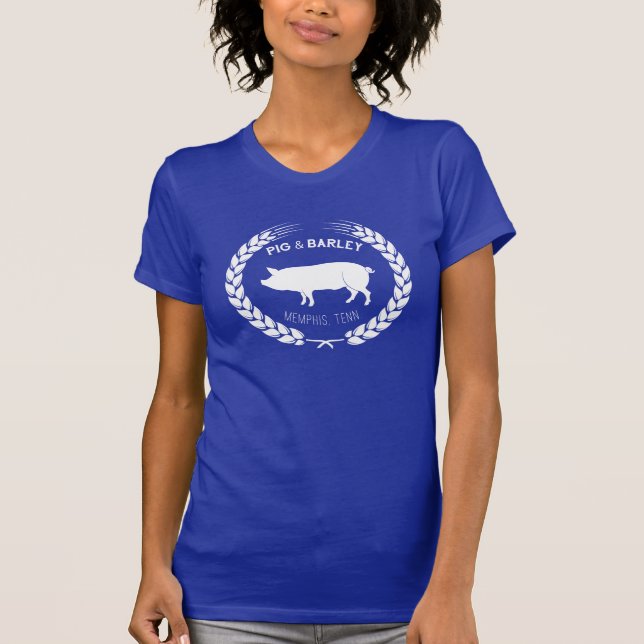 Camiseta O t-shirt das mulheres do porco & da cevada (Frente)