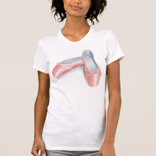 Camiseta O t-shirt das mulheres dos calçados de balé das