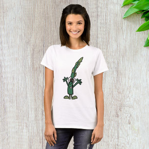 Camiseta O t-shirt das mulheres engraçadas do aspargo