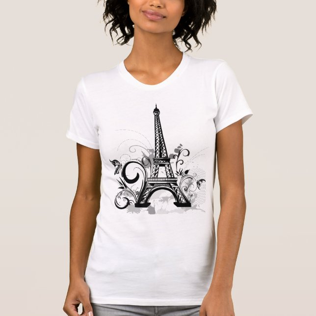Camiseta O t-shirt das mulheres que caracteriza a torre (Frente)