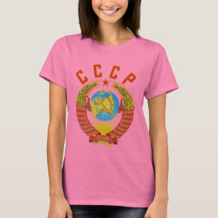 Camiseta O t-shirt das mulheres soviéticas da brasão CCCP