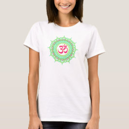 Camiseta O t-shirt das mulheres verdes da mandala do OM