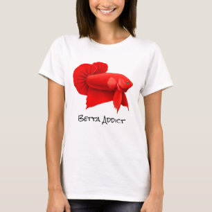 Camiseta O t-shirt das mulheres vermelhas dos peixes de