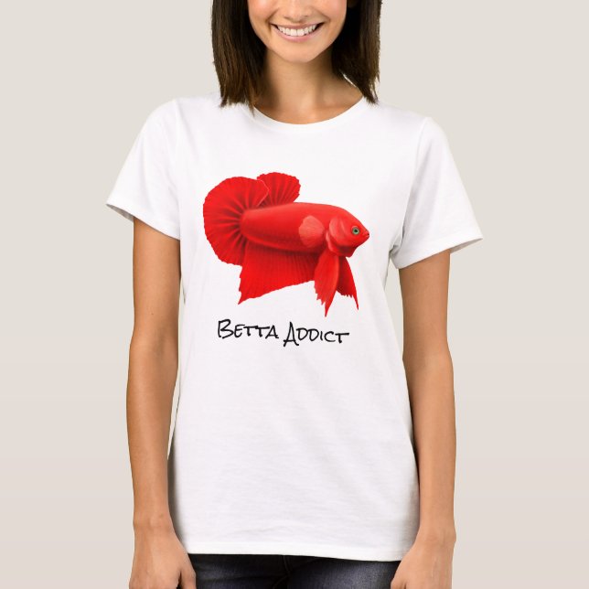 Camiseta O t-shirt das mulheres vermelhas dos peixes de (Frente)