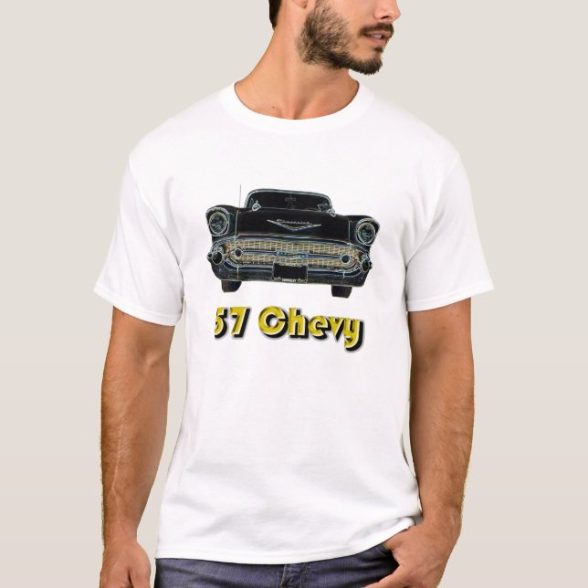 Camiseta O t-shirt de 57 homens do Bel Air de Chevy (Frente)