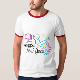 Camiseta O t-shirt de ano novo dos t-shirt do feliz ano