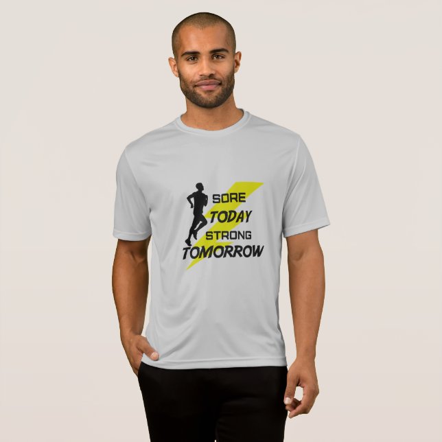 Camiseta O t-shirt de funcionamento dos homens: Hoje dorido (Frente Completa)