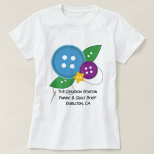 Camiseta O t-shirt do botão da estação da criação (ver