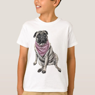 Camiseta O t-shirt do menino do tema do cão do Pug