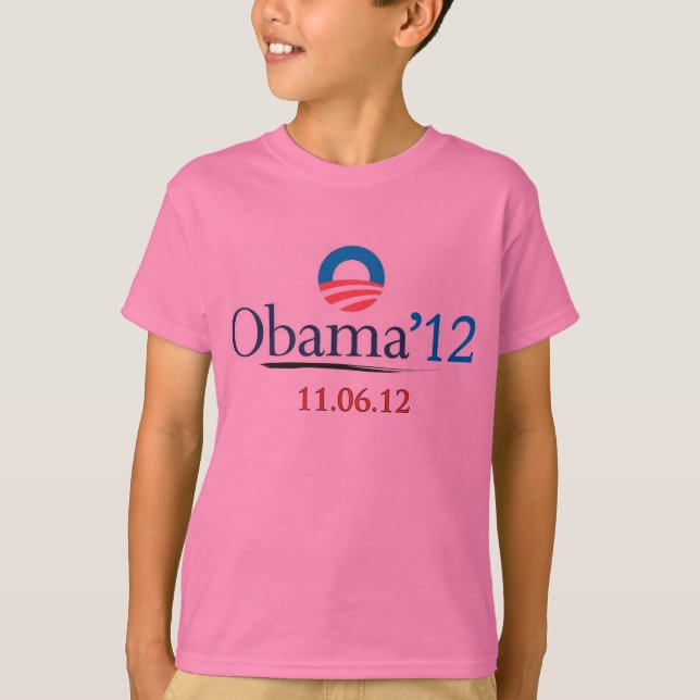 Camiseta O t-shirt do miúdo clássico de Obama 2012 (Frente)