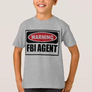 Camiseta O t-shirt do miúdo de advertência do AGENTE DO FBI