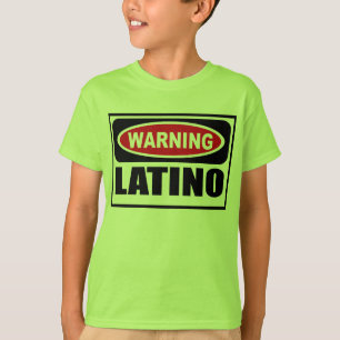 Camiseta O t-shirt do miúdo de advertência do LATINO