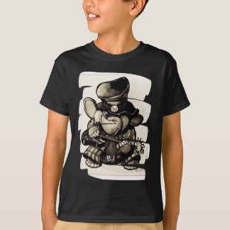 Camiseta O t-shirt do miúdo do Brushstroke do metal de